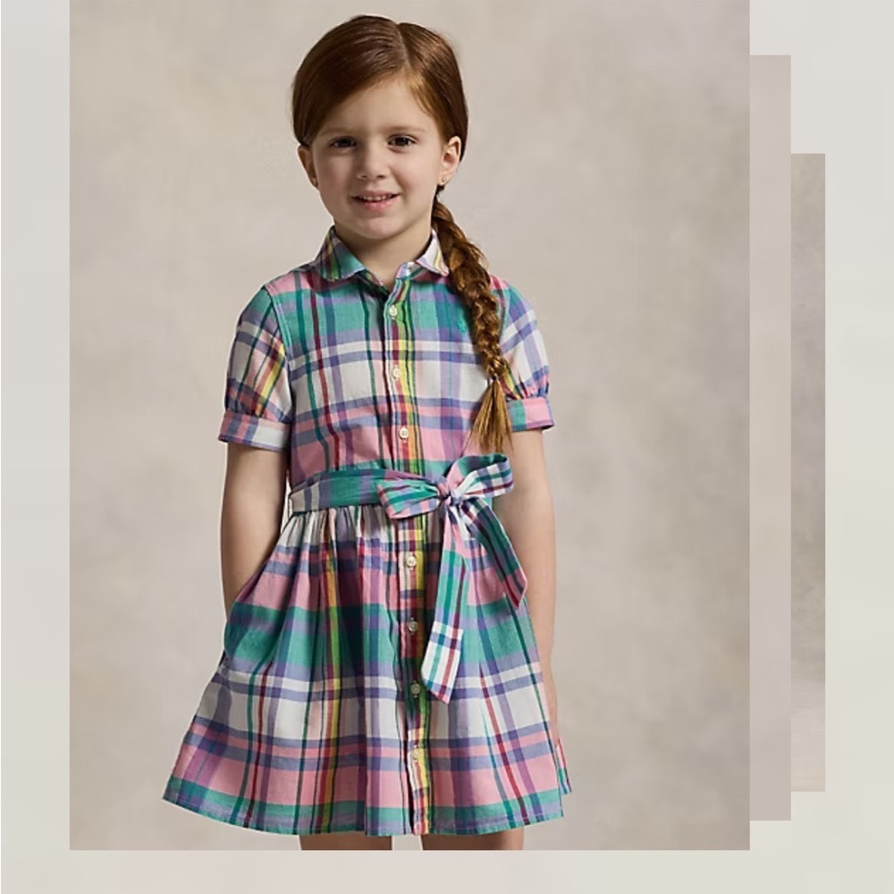 Ralph Lauren Kids Plaid Dress - Pink and Blue